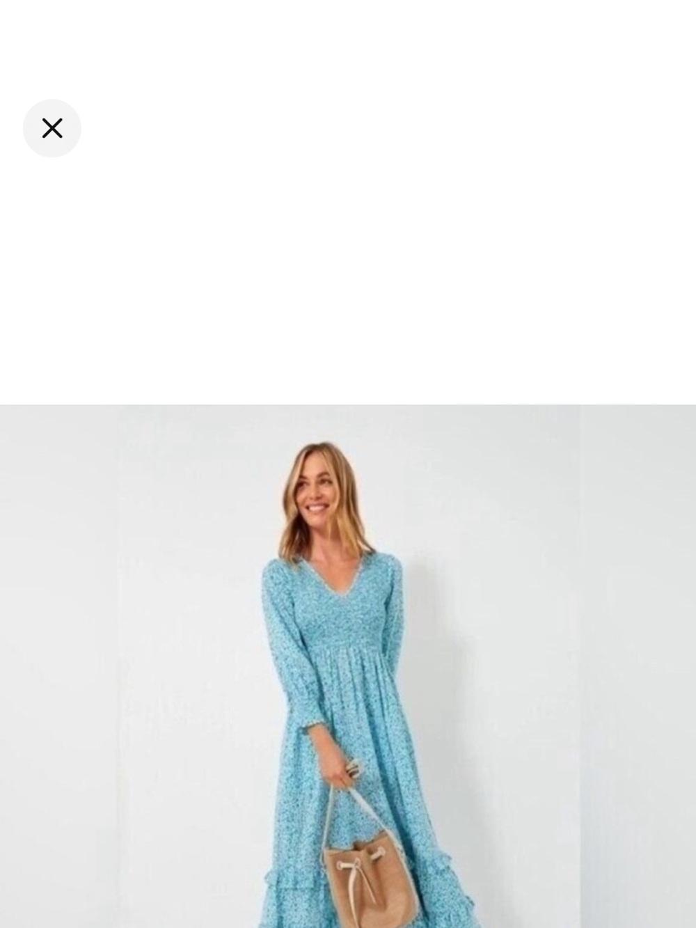 Tuckernuck Pink City Prints Isabel V Neck Ocean Ditsy Floral Cotton Dress SizeXL
